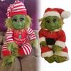30cm Striped Green Elf Plush Toy For Christmas Gift