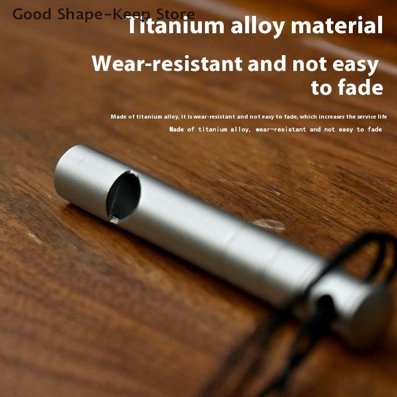 1PC Titanium Alloy Emergency Whistle With Cord Outdoor Survival Safety Whistle Camping Hiking Trip Exploring Whistle