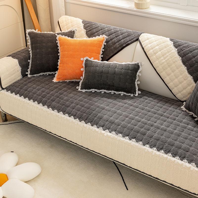 Sofa Cushion Velvet Four Seasons Universal Plush Cushion Non-Slip Sofa Cover Backrest Cover Cloth Winter