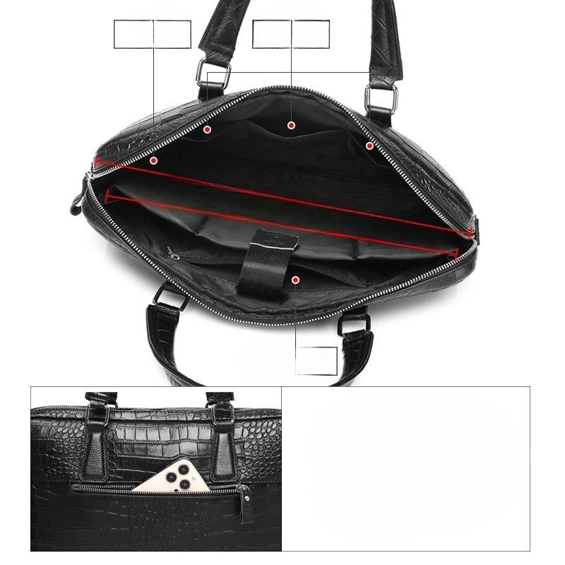 Thin Men's Briefcase Genuine Leather Computer Bag