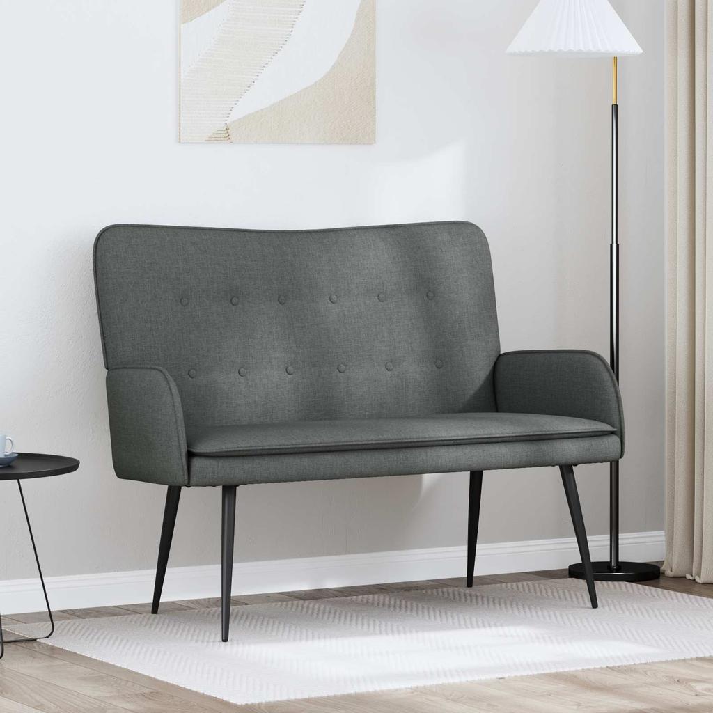 2 Seater Sofa Dark Grey 115 x 61 x 87 cm Fabric