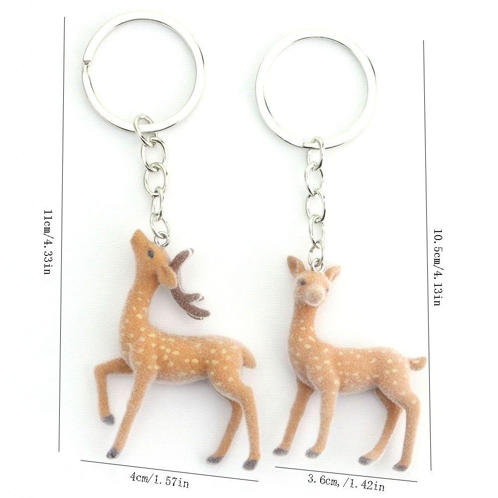 Sika Deer Style Christmas Elk Keychains 3D Design DIY Bead Case Deer Keychain Christmas Gift