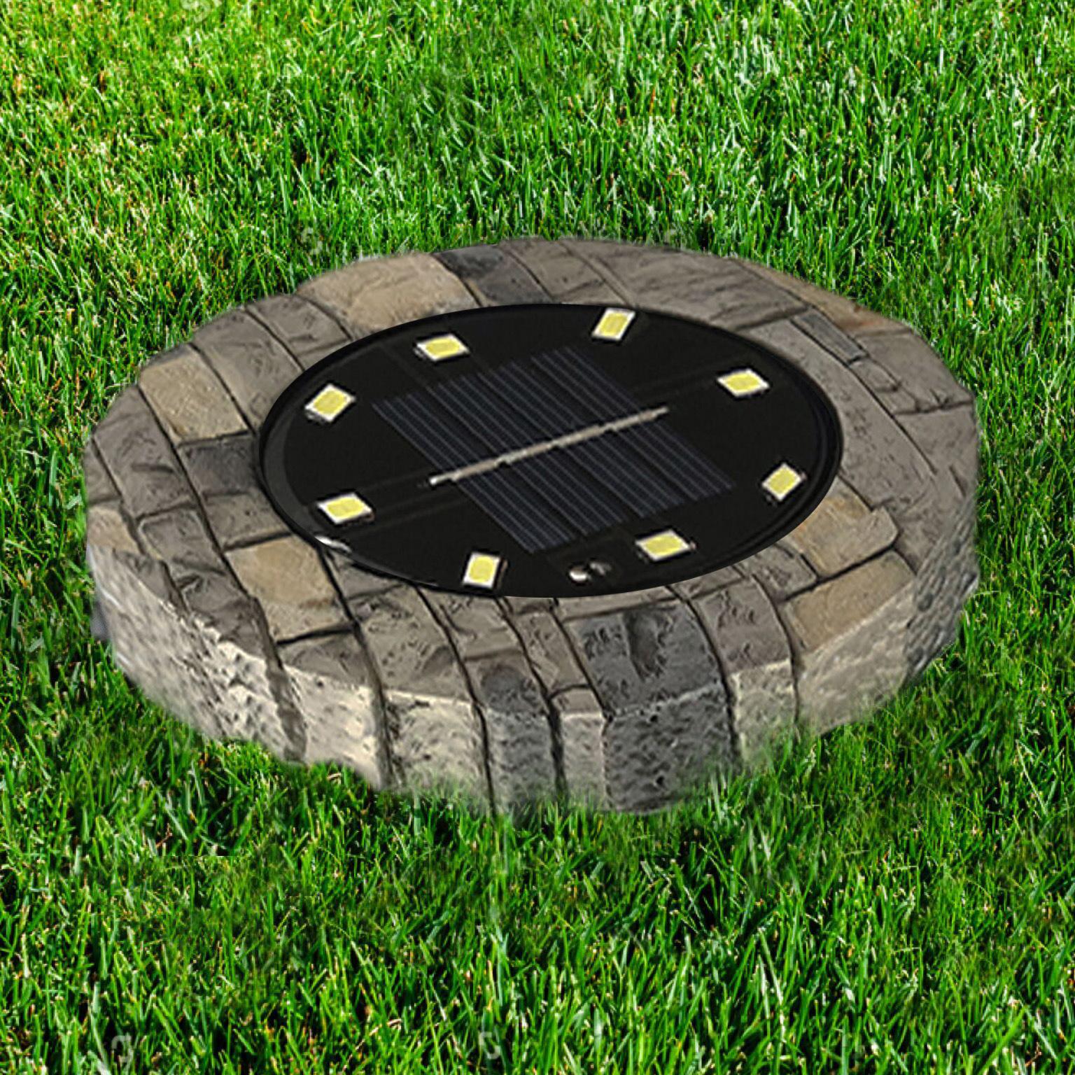 

Солнечные наземные фонари с каменным узором, солнечные фонари на 8 светодиодов, водонепроницаемые, с шипом, теплый белый 4 Pack теплый белый