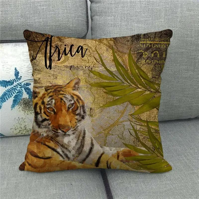 Lion Tiger Zebra pattern Double-sided Printed pillow cover Short plush Suitable living rooms bedrooms sofas throw cushion cover