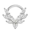 Kristall-Nasen-Clicker Handgefertigt Silberfarben Septum-Ring Edelstahl Piercing-Accessoire für Ohr und Knorpel