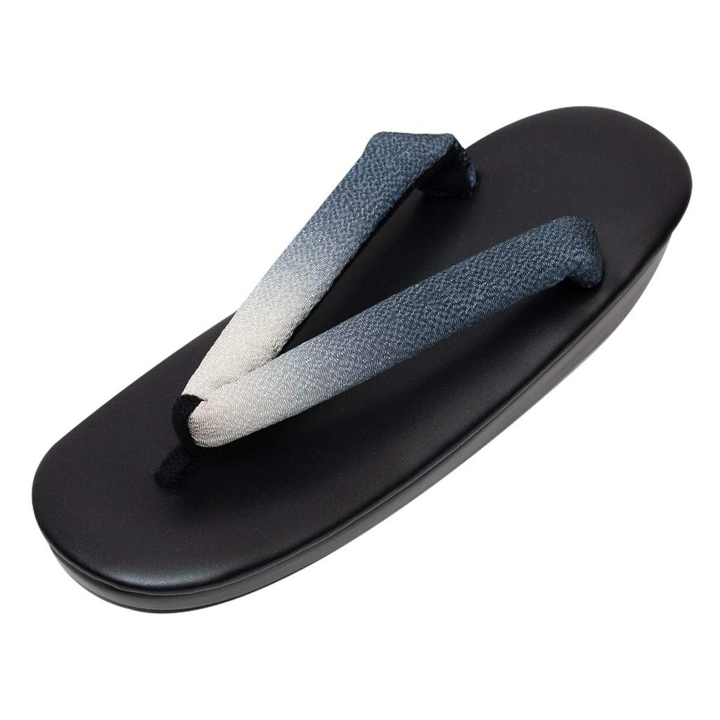 Kyoetsu Zori Sandals with Gradient Straps and Urethane Soles Women's (Size 16, Black)