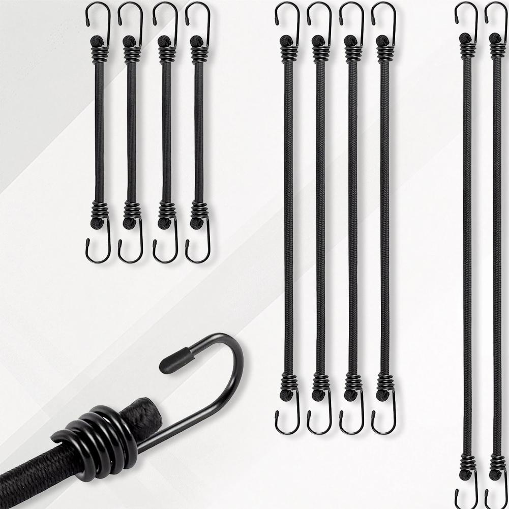 10Pcs Bungee Cords with Hooks Includes 30cm 60cm 100cm Outdoor Elastic Bungee Straps Bungee Rope for Bikes Camping Outdoors