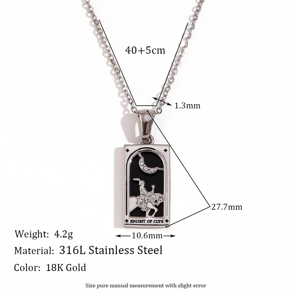 E.B.belle Original New Tarot Queen Lover Magician Moon Necklace Tarnish Free Stainless Steel Jewelry 18K Gold Plated Decoration