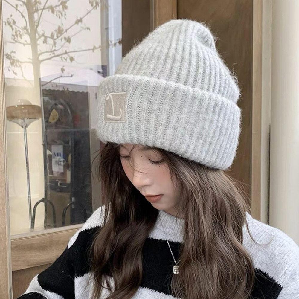 Casual Knitted Beanies Solid Color Windproof Knitted Cap Unisex Ear Warmer Cap Men