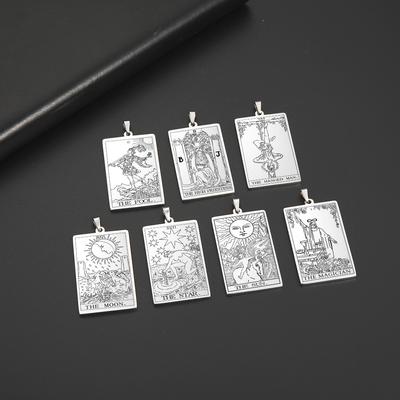 Dawapara Die Großen Arkana Tarotkarten Vintage Amulett Anhänger für Halsketten Zubehör Großhandel Edelstahl