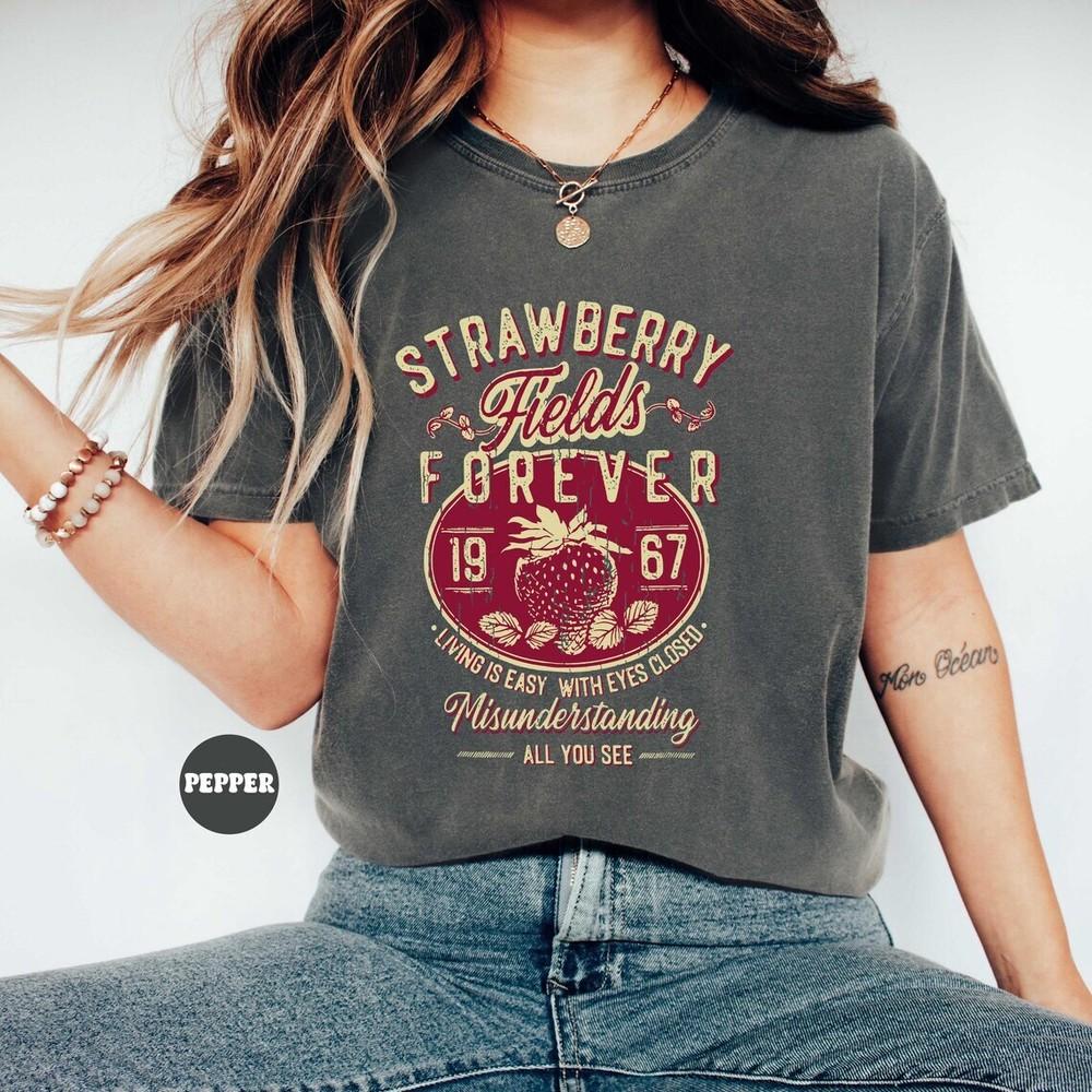 Футболка The Beatles Strawberry Fields Forever, Старая школа, Футболка для группы, Унисекс XL