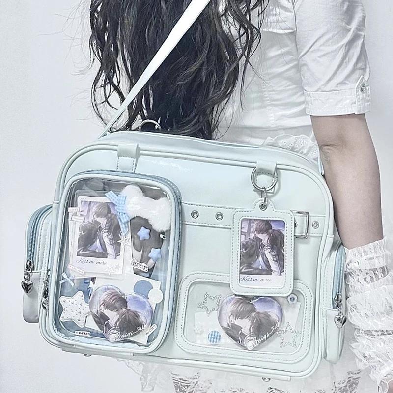 Dopamine DIY Women Ulzzang Ita Bags New Designer Clear Window Doll Show Backpacks Large Capacity Y2K Crossbody Bag for Concert