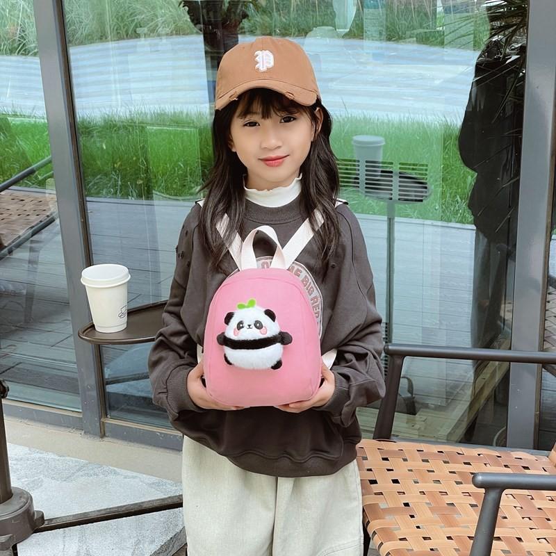 Panda Fashionable Plush Backpack For Boys And Girls Featuring Cute Design Cartoon