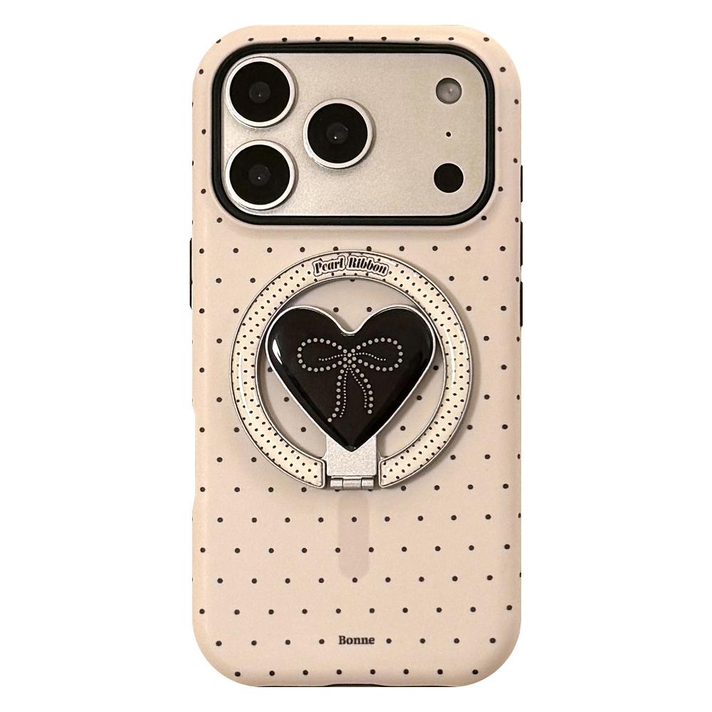 Pearl Bow Is Suitable for Apple 16 Mobile Phone Case IPhone17promax Film 14 Korean 11 Magnetic Bracket