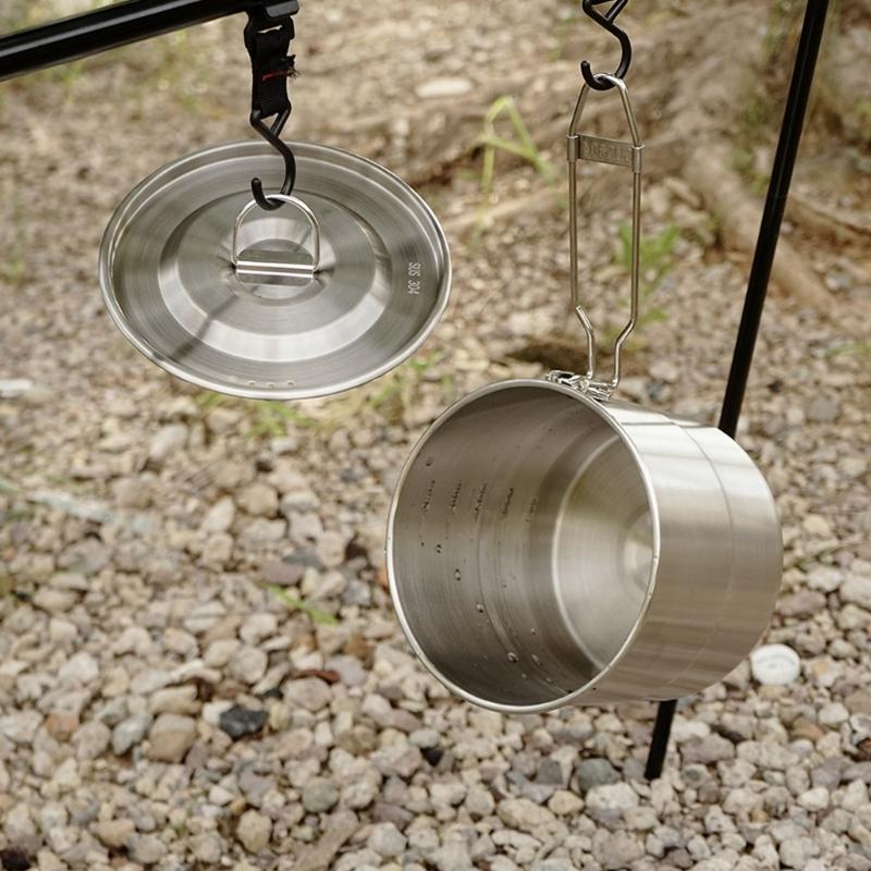 Light weight Outdoor Cooking Stainless Steel Camping Pot Multifunctional For Campers And Adventurers