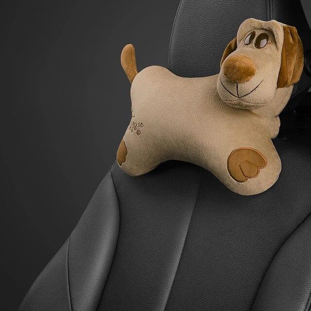 Universal Plush Car Neck Pillow Headrest Relief Neck Pressure Head Masssge Washable Cute Headrest Car Interior Supplies
