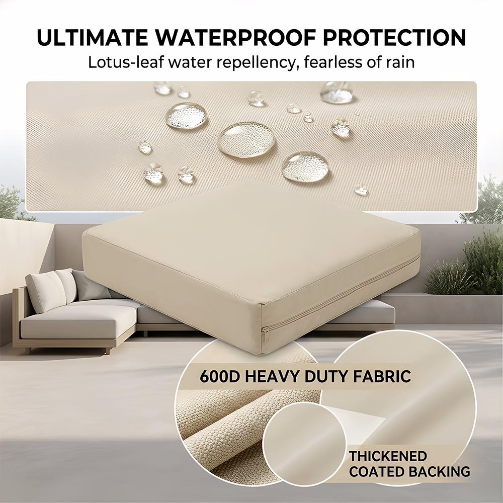 Replacement Patio Cushion Covers, 10 Size Options – Water Resistant Patio Chair Seat Covers, Universal Patio Cushion Slipcovers
