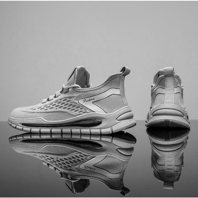 Men's shoes trendy new 2025 mesh fashionable comfortable and convenient one-pedal leisure sports youth lace-up trendy shoes