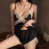 New sexy pajamas women's summer ice silk nightdress suspender shorts loungewear two-piece suit thin Internet celebrity live broadcast