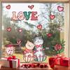 PVC Valentine's Day Window Stickers Animals Cats Bears Mice Love Heart Window Decals  Decorations
