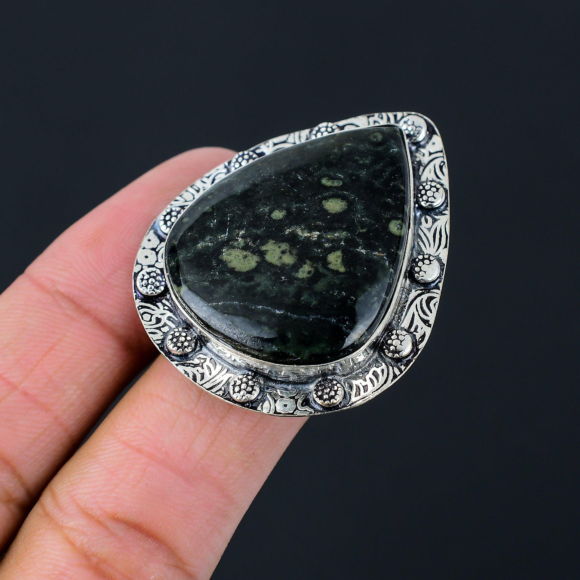 Mothers day Sale 925 Silver Natural Kambaba Jasper Sister Statement Ring Jewelry 9