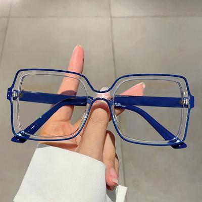 Oversize Kwadratowe Okulary 2023 Nowe Modne Okulary Blokujące Niebieskie Światło Ins Stylowe Markowe Projektanckie Okulary Komputerowe
