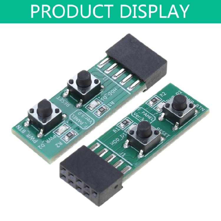 2x5 Pin ResetPower Switches Test Board for Computer Adapter and Connectors Motherboards for All Purpose Use