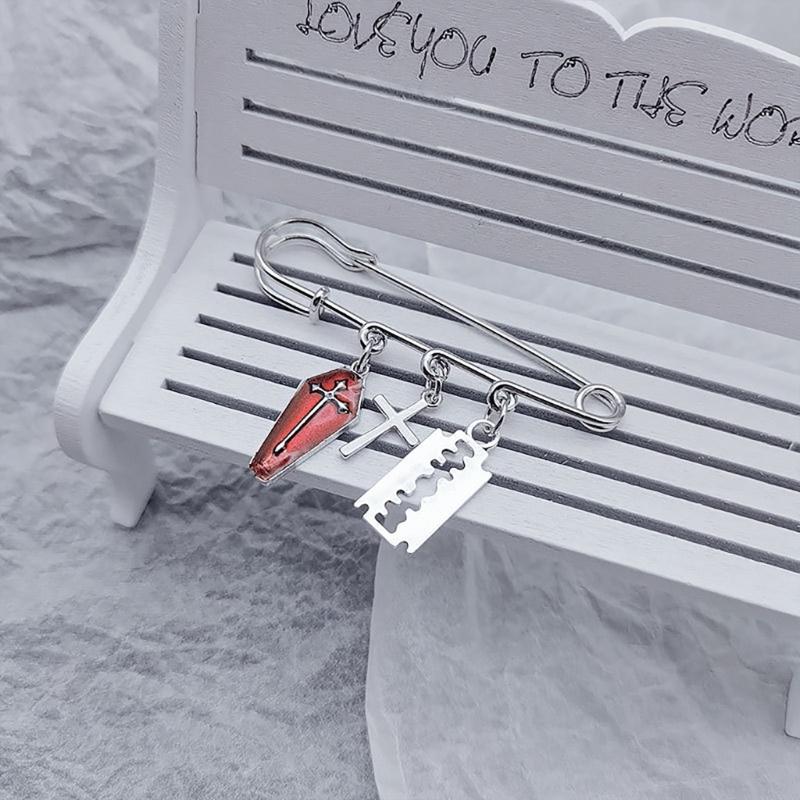 Harajuku Fünfzackiger Stern Serie Brosche Street Fashion Anstecknadel Anzug Accessoires Einfache Schuhschnalle Ketten Anstecknadel