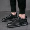 Fashion Vulcanized Sneakers Men Casual Sport Shoes Black Mens Leather Low Cut Student Sneakers Flat Male Trekking Shoes Waterproof2024