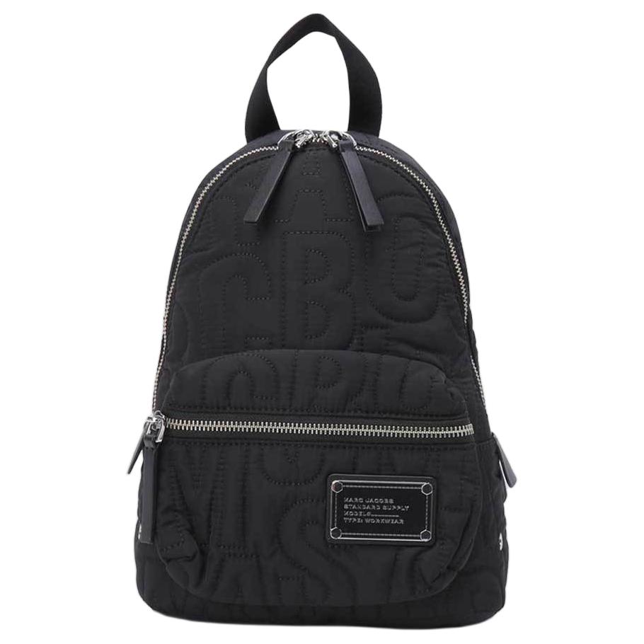 Marc Jacobs Letter Logo Silver Hardware Nylon Backpack Small Women backpack Black 4S4HBP002H02001 Basic Set (Bag)