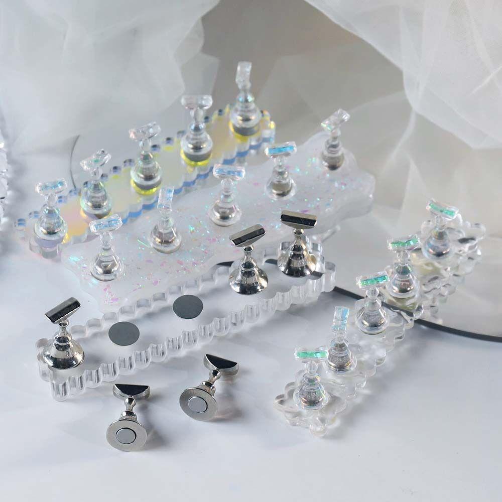 

With Base Nail Display Stand Nail Display Board Nail Art Practice Stands False Nail Tip Holder