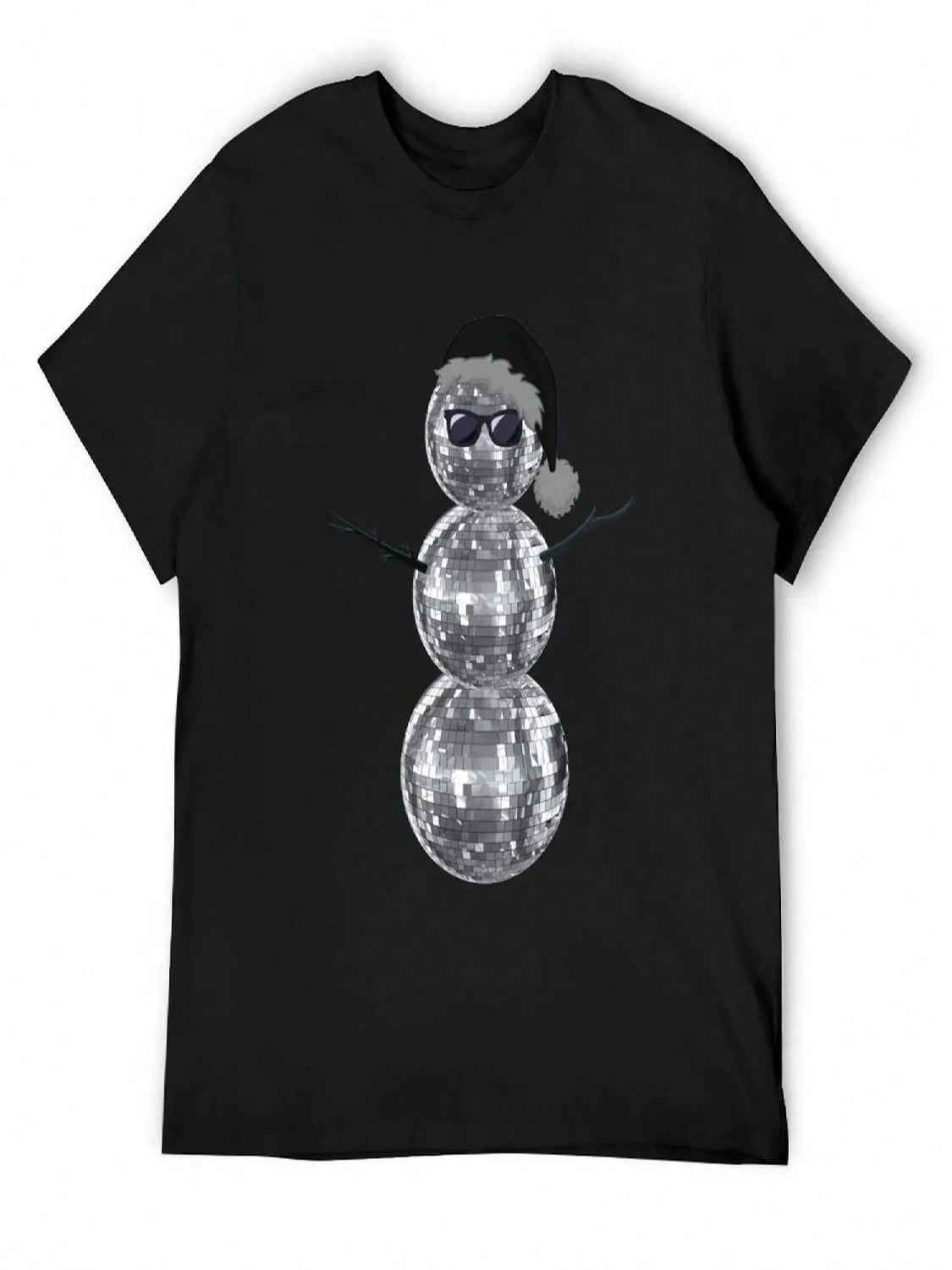 Disco Ball Snowman Dark Santa New Year s Eve Ball Drop Holiday Christmas T-Shirt Rapper Graphic Tees unisex s Clothing S разноцветный