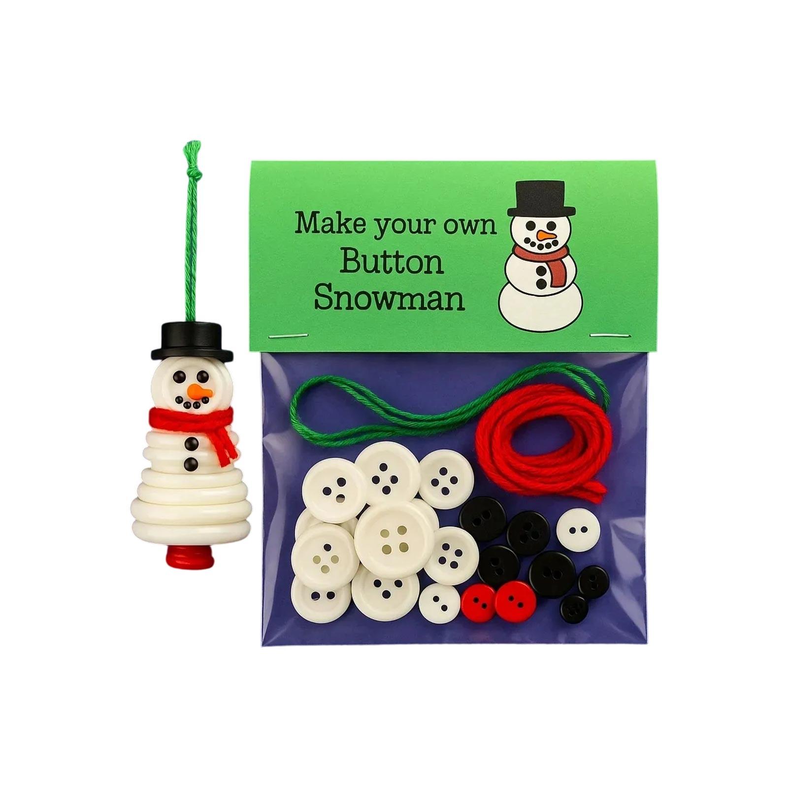 

Button Snowman Ornament Kit, Christmas Button Ornament Craft Kit, Make Your Own Snowman Ornaments, Holiday Tree Hanging Crafts For Family Activities One Size