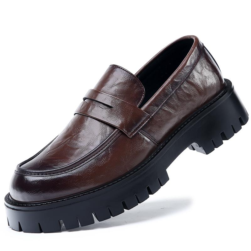

Модные повседневные кожаные туфли в деловом стиле, мужские мокасины на толстой подошве, классические мягкие дышащие мужские мокасины 38