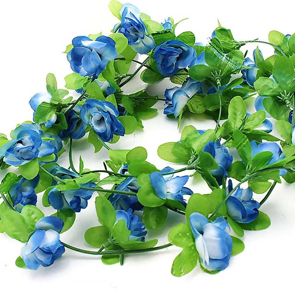 2Pcs Artficial Small Rose Flower Hanging Vine Plant Decoration for Wedding