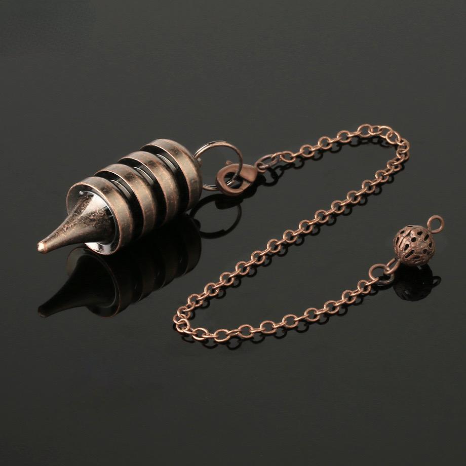 Cone 100% Copper Brass Metal Pendant Pendulum for Divination Dowsing Reiki Healing Egyptian Isis Pendulos Professional A001