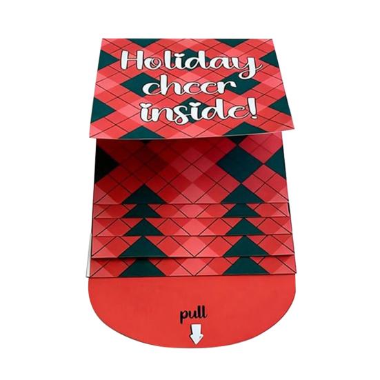 Handmade Waterfall Christmas Gift Card Booklet Creative Holiday Gift Card Festive Cash & Voucher Holder for Group Gifting