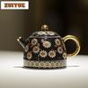 130nl Gold Embossed Dark Patterns Teapot Creative Tea Infuser Pot Tea Maker Kettle With Strainer Dahongpao Teaset Ornaments Gift