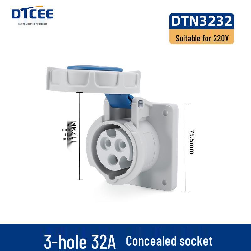 IP67 Waterproof Aviation Connector, 3-4-5 Core, 16/32A, Three-Phase Four-Wire, Non-Explosion-Proof