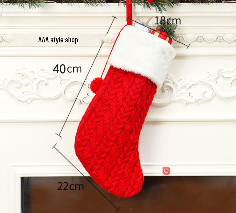 Large Cross-border Pom-pom Christmas Stockings Gift and Candy Bag for Home Decoration