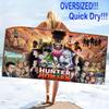 Anime HUNTER×HUNTER Print Beach Towel, Large Soft Quick Dry Towel for Beach Camping Swimming