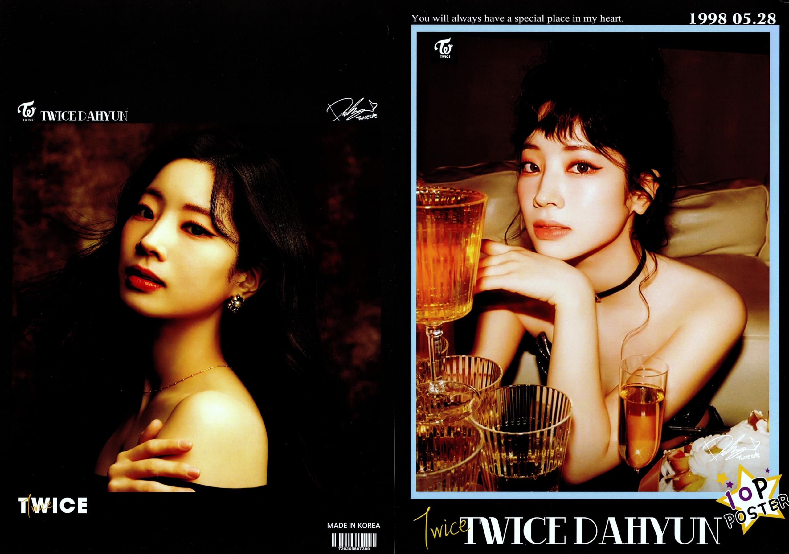 

TWICE Дахён Товары Набор постеров из 10 штук Формат А4 10 постеров чёрный