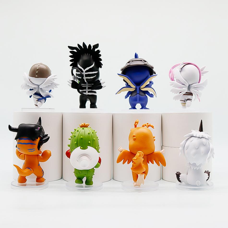 Model Digital Monster 8pcs/set Digimon Adventure Doll Clothing Series Greymon/BlackWarGreymon Action Figure Anime Ornaments Toy