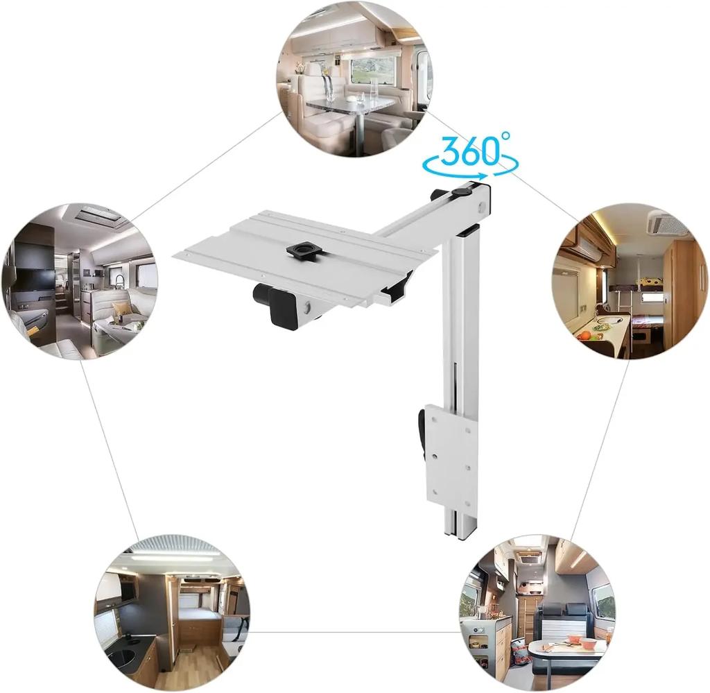 Odpinane Nogi Stołu ze Stopu Aluminium, Obrotowe o 360° Nogi Stołu do Kamperów, Obrotowe Nogi Stołu z Regulacją Wysokości, do Kamperów, Łatwe w Montażu