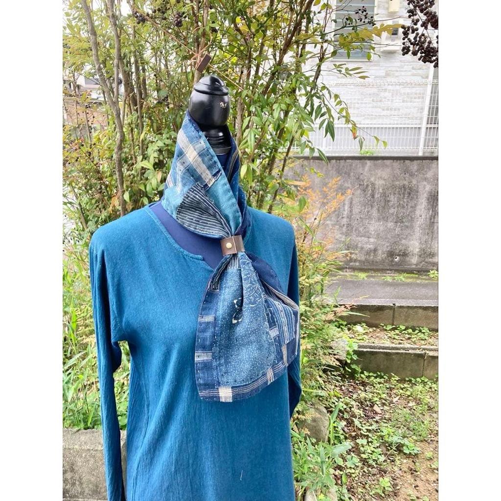 Used B61 Boro Stole Old Cloth Remake Indigo Dye Patchwork Sewing Sashiko