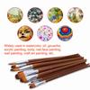 13pcs Professional Art Paint Brushes Set Long Wooden Handle Nylon Hair Paintbrush for Acrylic Oil Watercolor Gouache