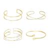 Minimalist Gold Open Cuff Bangle, Adjustable Teardrop Bracelet for Women