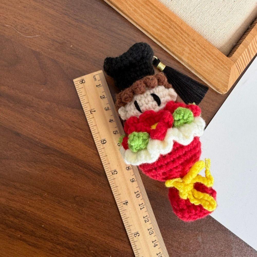 13cm Crochet Bouquet Funny Doctor Hat Bouquet Doll Handmade Knitted Figures  Students Gift