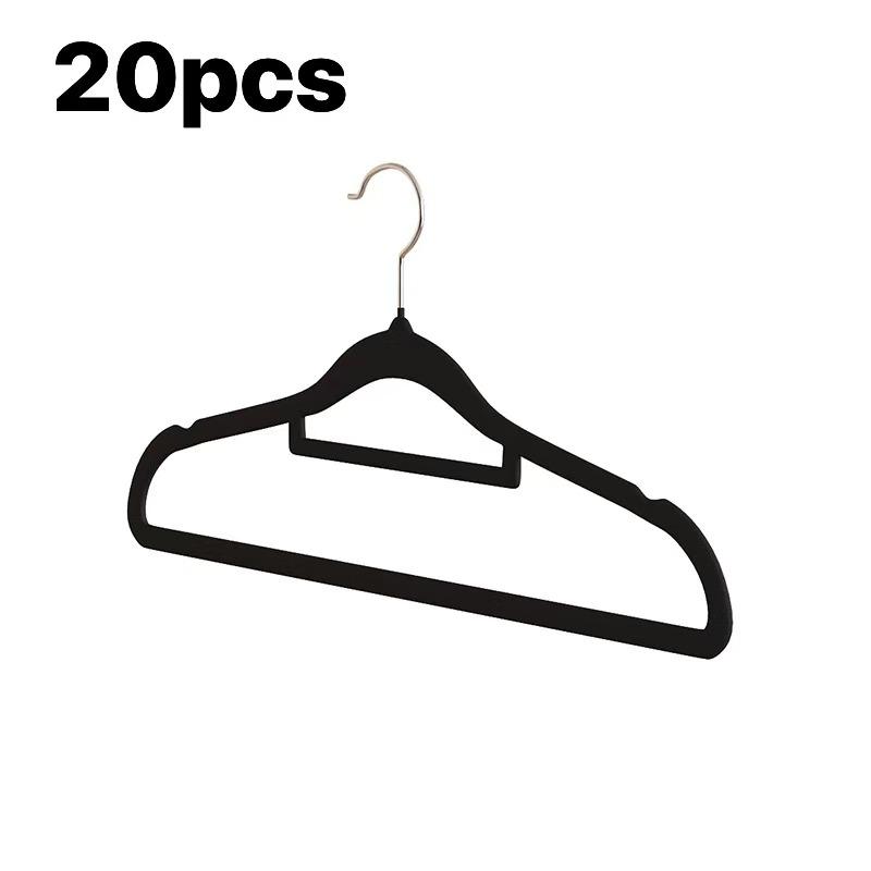 Velvet Non-Slip Hangers – Space Saving Plastic Closet Organizer, Luxury Clothes Hooks for Thick Coats