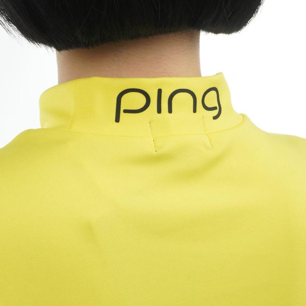 Ping Apparel Women's Short Sleeve High Neck Shirt (Moisture-Wicking, Quick-Drying, UV Protection) / Golf Undershirt / 622-4167204 060_Yellow, Size LL